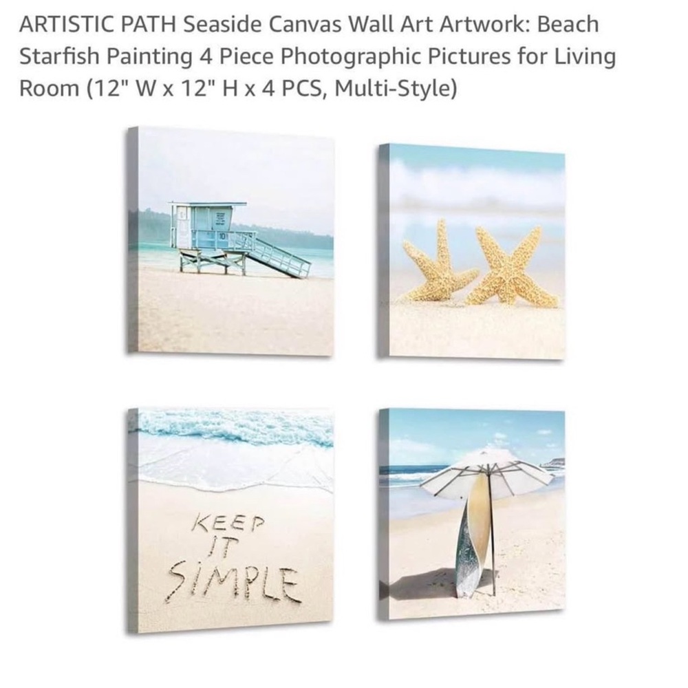 Beach Starfish Canvas Wall Art Set